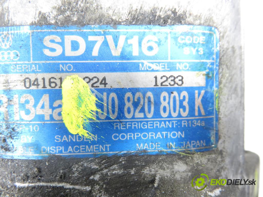 VW GOLF IV (1J1) HB 2002 74,00 1.9 TDI PD 101 - ATD 1896,00 KOMPRESOR: klimatizace 1J0820803K (Kompresor klimatizace)