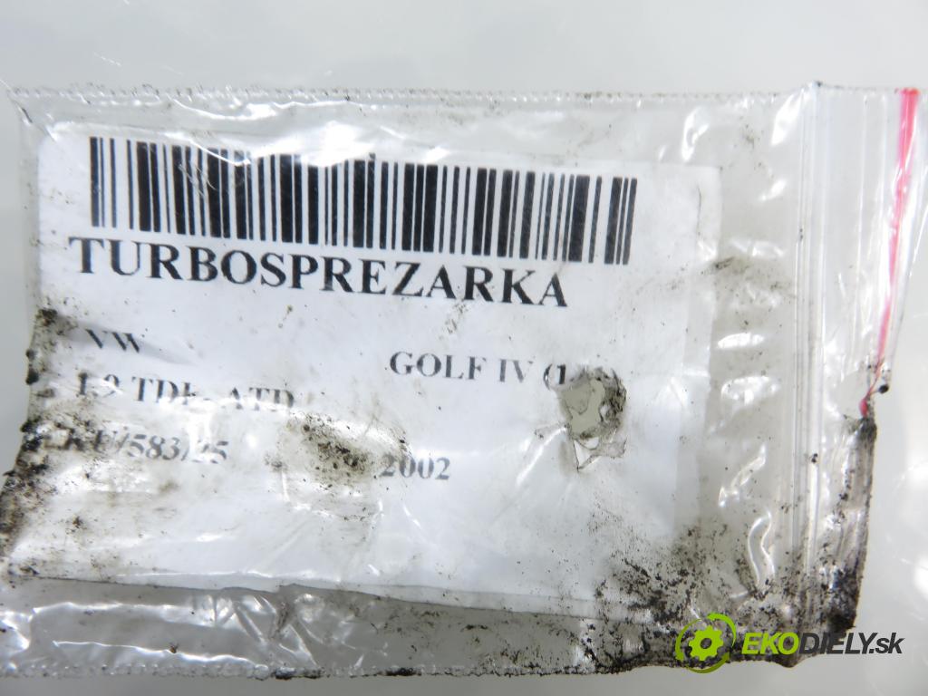 VW GOLF IV (1J1) HB 2002 74,00 1.9 TDI PD 101 - ATD 1896,00 Turbodúchadlo 038253019A (Turbodúchadlo (kompletné))