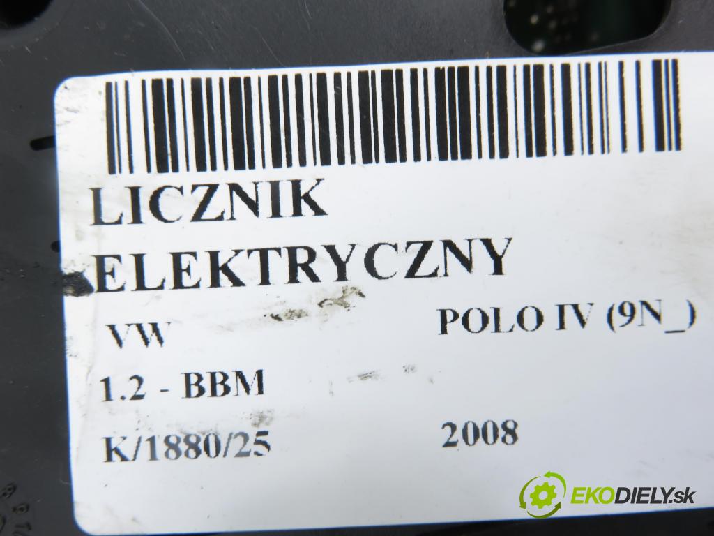 VW POLO (9N_) HB 2008 44,00 1.2 6V 60 - BBM 1198,00 Prístrojovka elektrický 6Q0920804