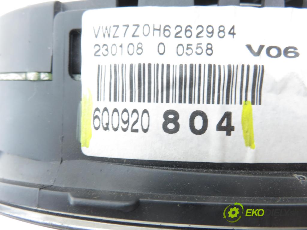 VW POLO (9N_) HB 2008 44,00 1.2 6V 60 - BBM 1198,00 Prístrojovka elektrický 6Q0920804