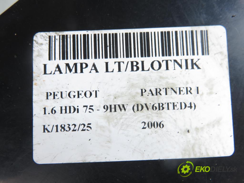 PEUGEOT PARTNER Combispace (5F) KOMBIVAN 2006 55,00 1.6 HDi 75 - 9HW (DV6BTED4) 1560,00 Svetlo ľavé zadné 9657977080 ; 9657976880