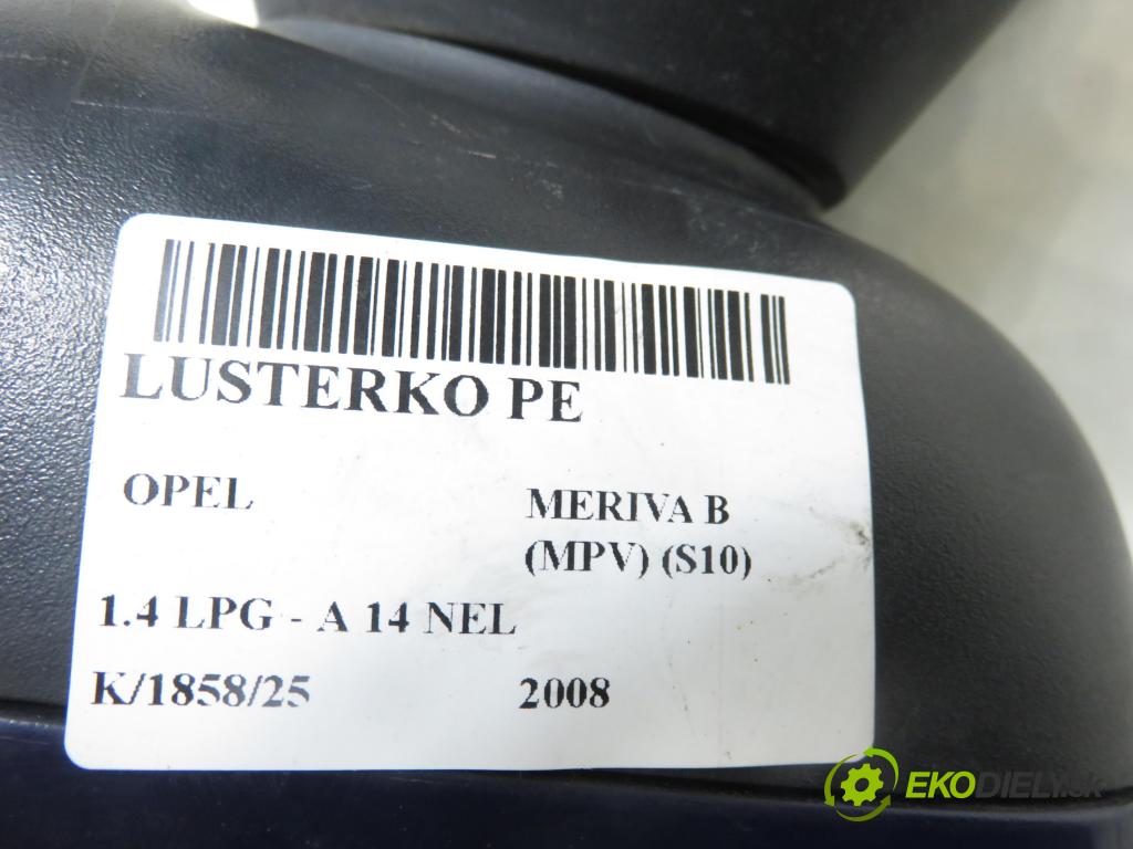 OPEL MERIVA B nadwozie wielkoprzestrzenne (MPV) (S10) MINIVAN 2008 88,00 1.4 LPG - A 14 NEL 1364,00 Spätné zrkadlo