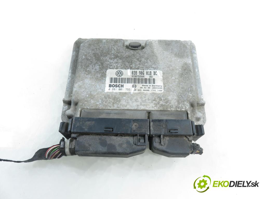 SKODA OCTAVIA I (1U2) LIFTBACK 1999 66,00 1.9 TDI 90- AGR 1896,00 Riadiaca jednotka Motor 038906018BC ; 0281001755