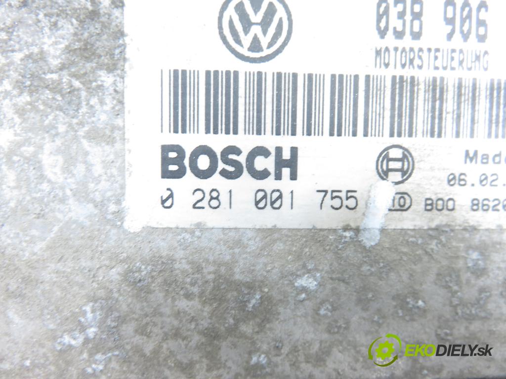 SKODA OCTAVIA I (1U2) LIFTBACK 1999 66,00 1.9 TDI 90- AGR 1896,00 Riadiaca jednotka Motor 038906018BC ; 0281001755