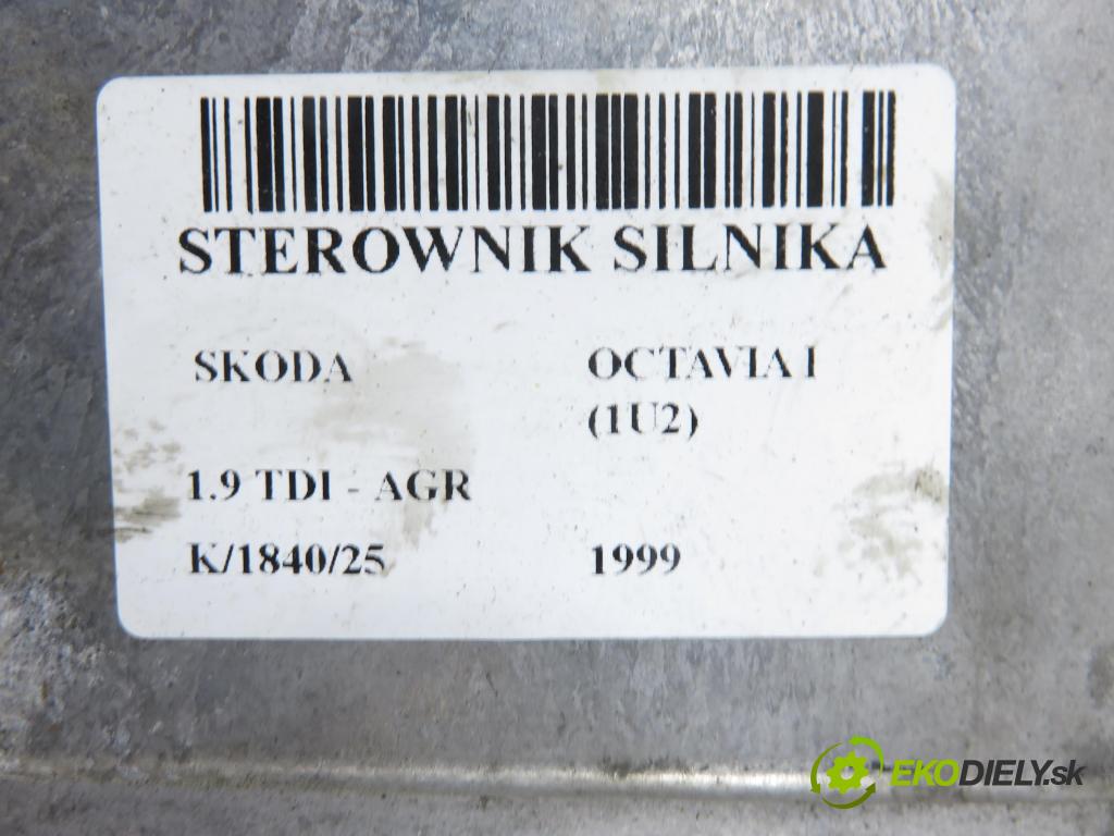 SKODA OCTAVIA I (1U2) LIFTBACK 1999 66,00 1.9 TDI 90- AGR 1896,00 Riadiaca jednotka Motor 038906018BC ; 0281001755