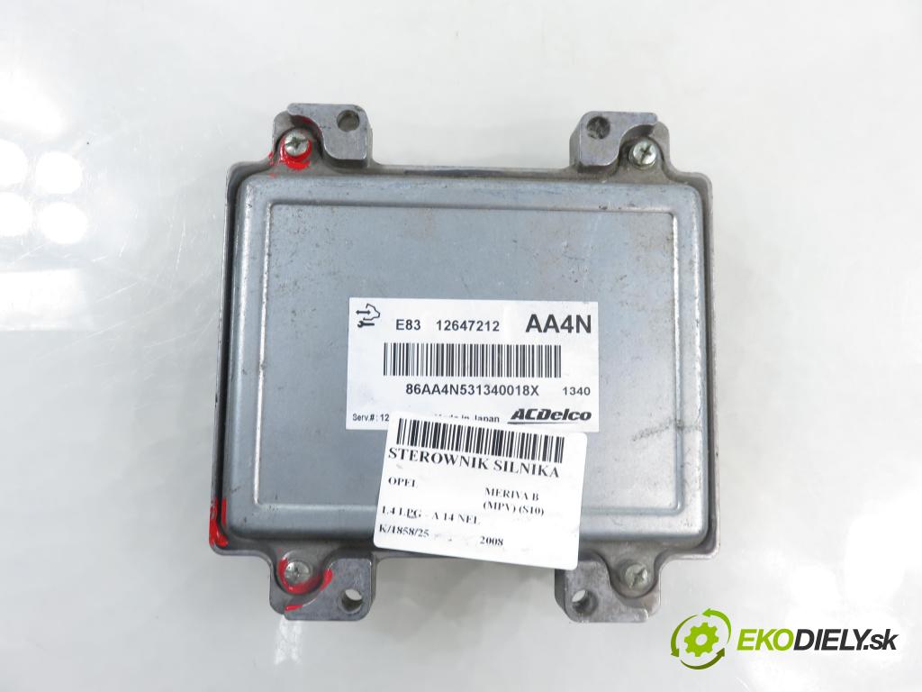 OPEL MERIVA B nadwozie wielkoprzestrzenne (MPV) (S10) MINIVAN 2008 88,00 1.4 LPG - A 14 NEL 1364,00 Riadiaca jednotka Motor 12647212