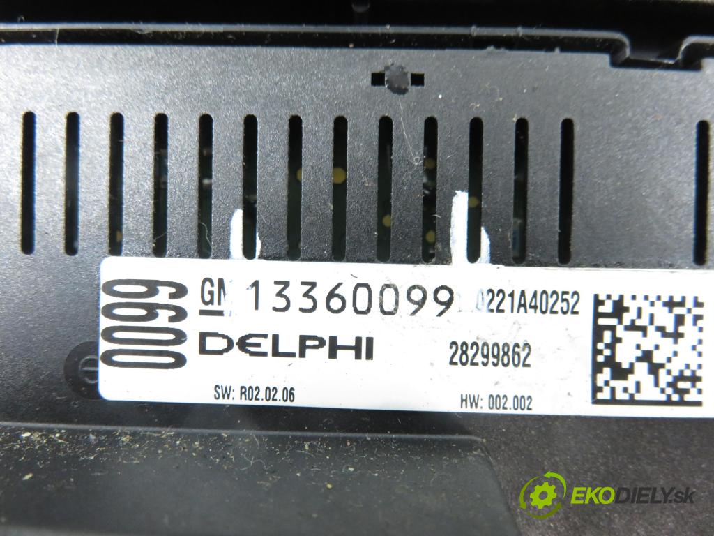 OPEL MERIVA B nadwozie wielkoprzestrzenne (MPV) (S10) MINIVAN 2008 88,00 1.4 LPG - A 14 NEL 1364,00 Panel kúrenia KLIMATRONIK 13362778 ; 13360099
