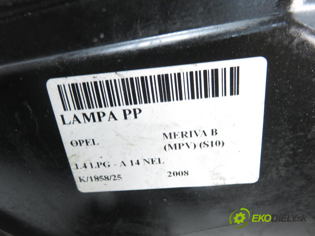 OPEL MERIVA B nadwozie wielkoprzestrzenne (MPV) (S10) MINIVAN 2008 88,00 1.4 LPG - A 14 NEL 1364,00 Svetlo PP 13253630