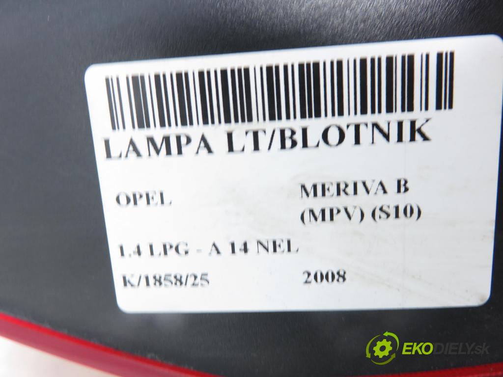 OPEL MERIVA B nadwozie wielkoprzestrzenne (MPV) (S10) MINIVAN 2008 88,00 1.4 LPG - A 14 NEL 1364,00 Svetlo ľavé zadné 21639009