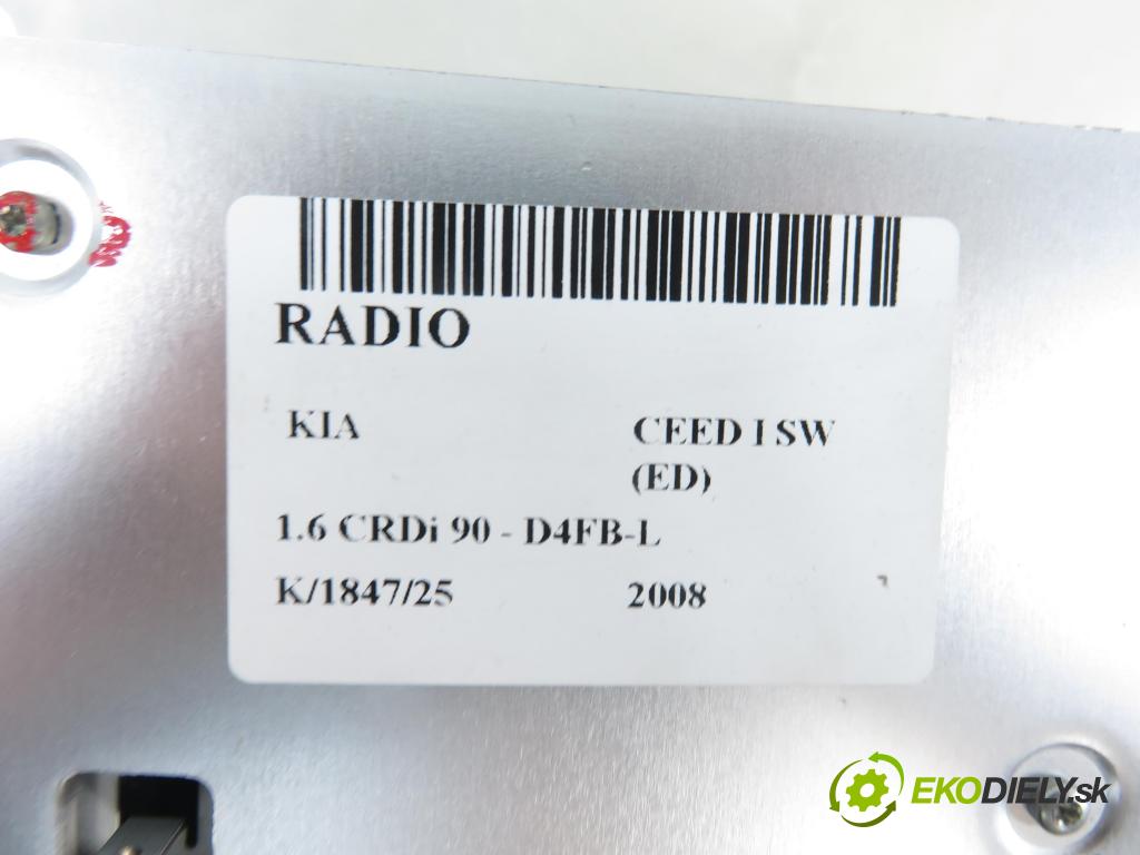 KIA CEE'D SW (ED) KOMBI 2008 66,00 1.6 CRDi 90 - D4FB-L 1582,00 RADIO X961401H500