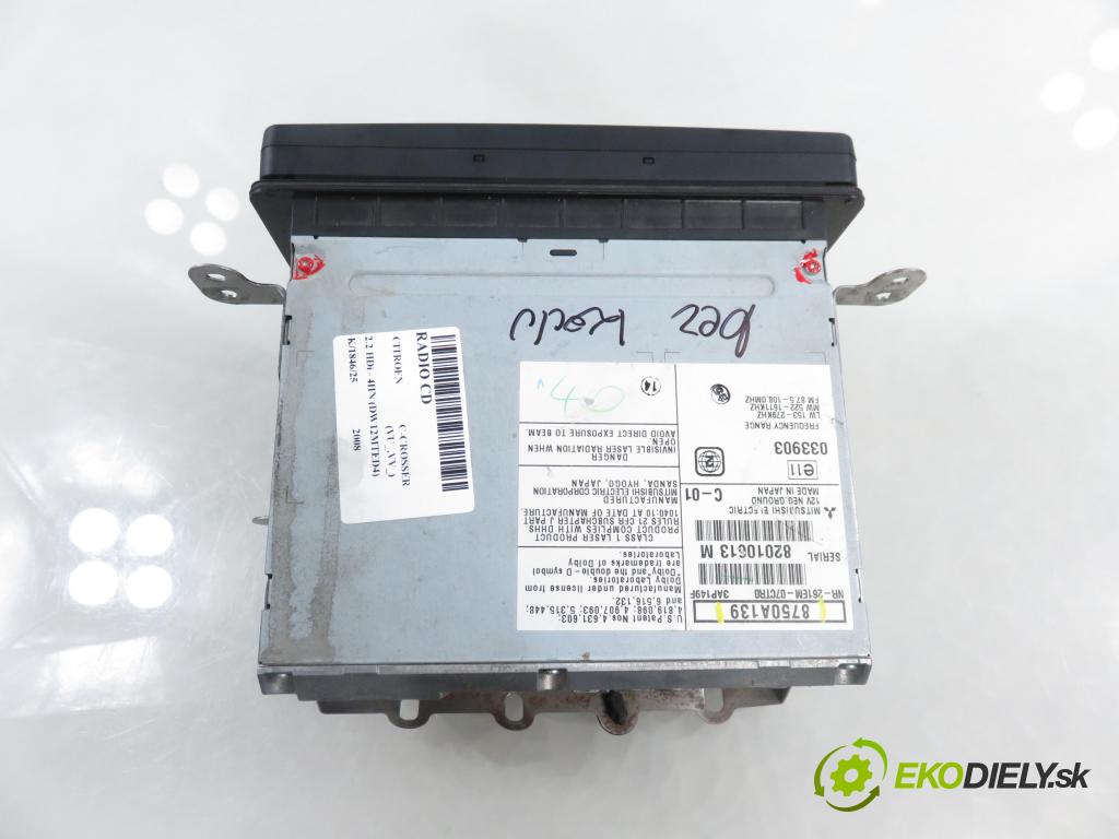 CITROEN C-CROSSER (EP_) SUV 2008 115,00 2.2 HDi 160 - 4HN (DW12MTED4) 2179,00 RADIO CD 8750A139