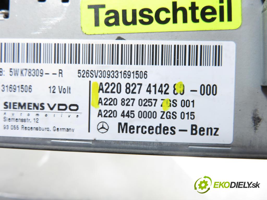 MERCEDES-BENZ KLASA S (W220) SEDAN 2003 191,00 S 400 CDI V8 260 - OM 628.960 3996,00 RADIO 2208274142 ; 2208270257