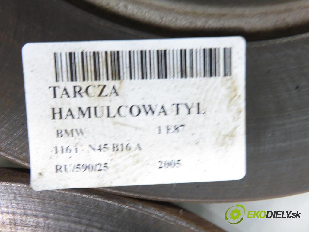 BMW 1 (E87) HB 2005 85,00 116 i - N45 B16 A 1596,00 Lamela kotúč brzdová zadné 