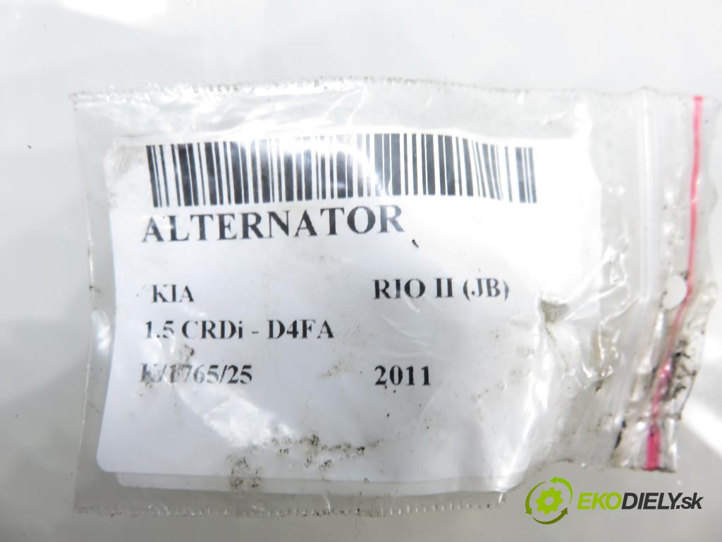 KIA RIO II (JB) HB 2011 81,00 1.5 CRDi 110 - D4FA 1493,00 Alternátor 373002A110 ; 2655475 (Alternátor)