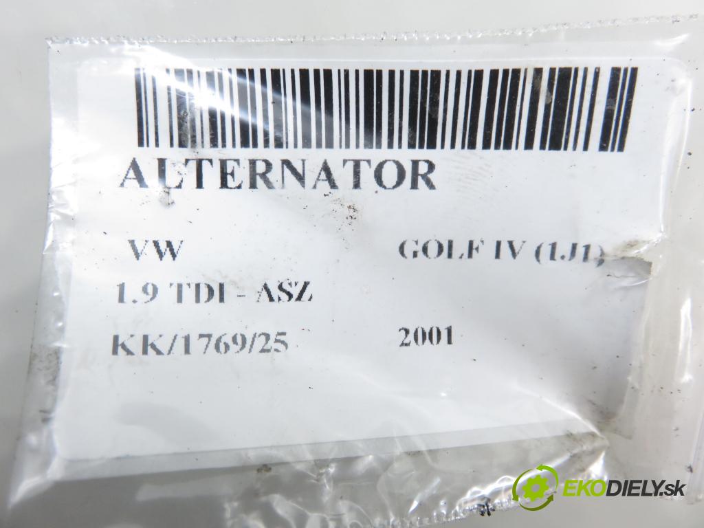 VW GOLF IV (1J1) HB 2001 96,00 1.9 TDI - ASZ 1896,00 Alternátor 028903029G (Alternátor)