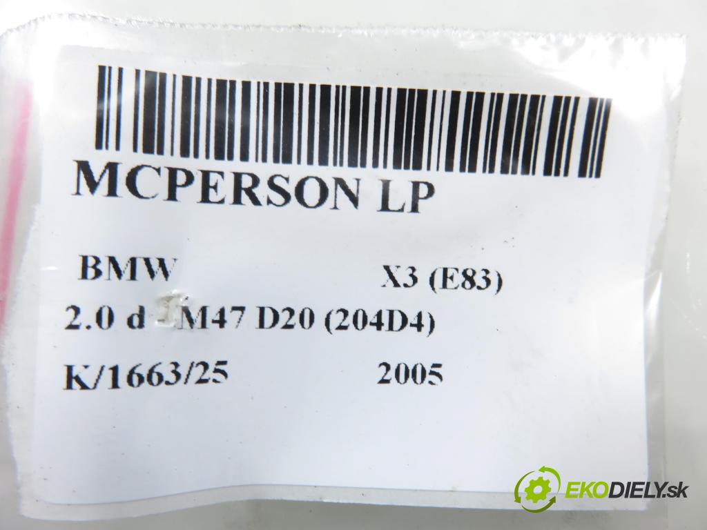 BMW X3 (E83) SUV 2005 110,00 2.0 d 150 - M47 D20 (204D4) 1995,00 MCPERSON LP JGM1135T
