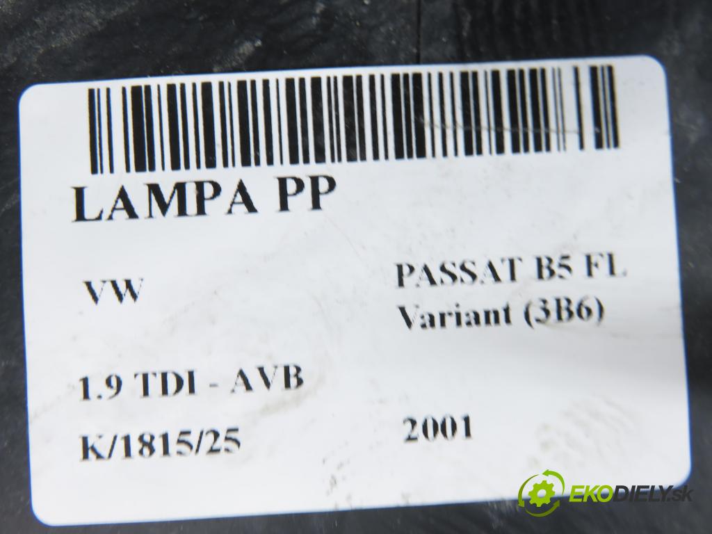 VW PASSAT B5.5 Variant (3B6) KOMBI 2001 74,00 1.9 TDI PD 101 - AVB 1896,00 Svetlo PP 3B0941016AK