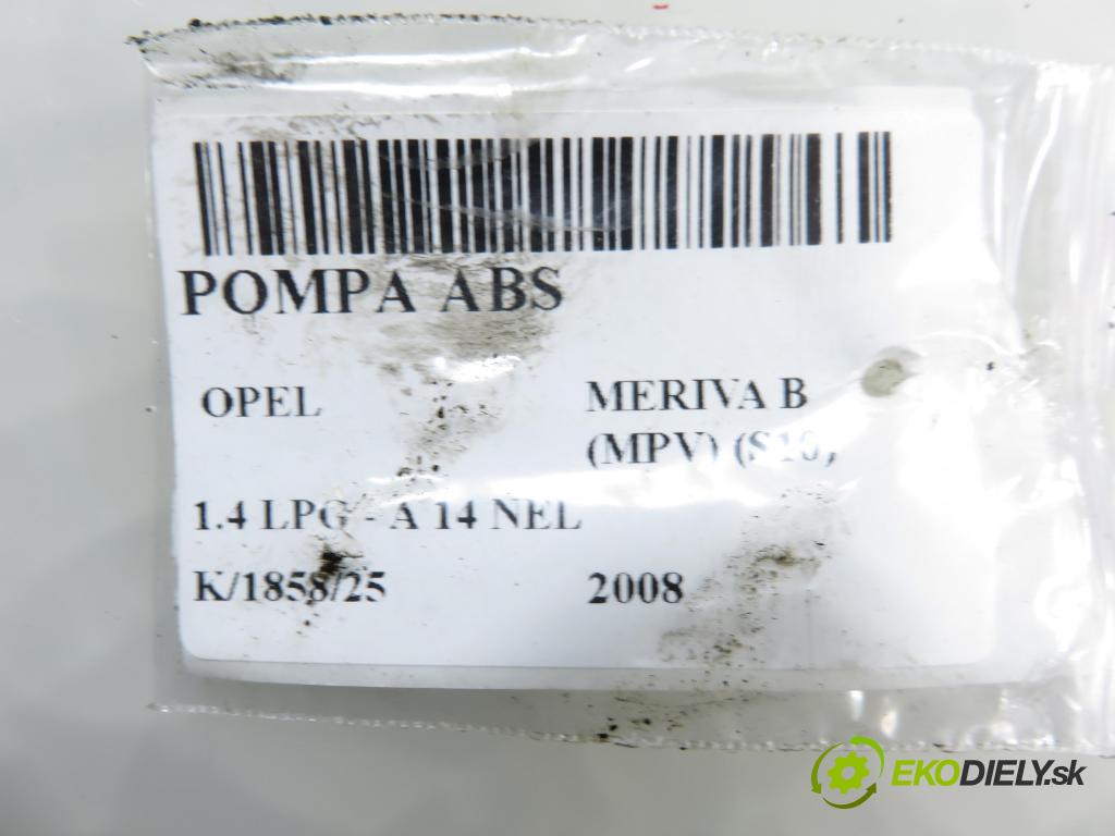 OPEL MERIVA B nadwozie wielkoprzestrzenne (MPV) (S10) MINIVAN 2008 88,00 1.4 LPG - A 14 NEL 1364,00 Pumpa ABS 0265951794 (Pumpa ABS)