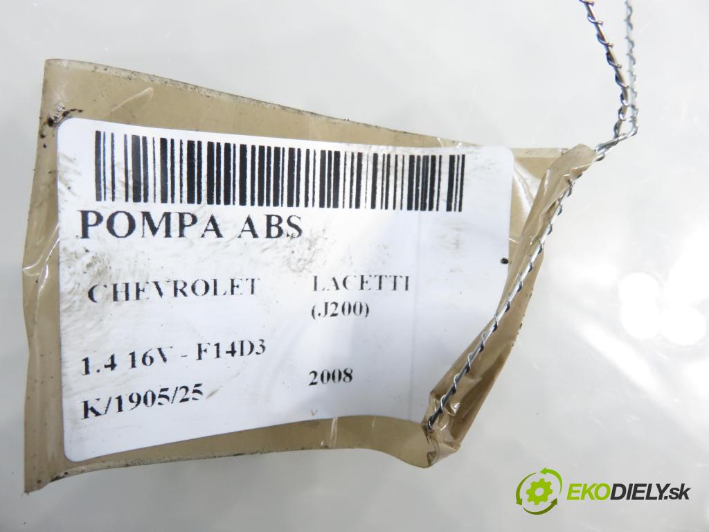 CHEVROLET LACETTI (J200) SEDAN 2008 70,00 1.4 16V - F14D3 1399,00 Pumpa ABS 96806328JF ; 06210909853 ; 06210207704 (Pumpa ABS)