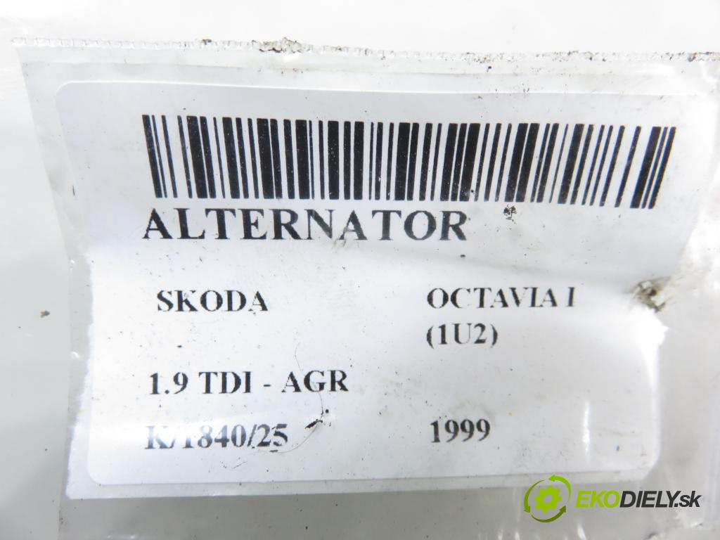 SKODA OCTAVIA I (1U2) LIFTBACK 1999 66,00 1.9 TDI 90- AGR 1896,00 Alternátor 037903025C ; 0123320034 (Alternátor)