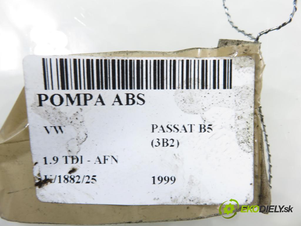 VW PASSAT B5 (3B2) SEDAN 1999 81,00 1.9 TDI 110 - AFN 1896,00 pumpa ABS 8E0614111AB ; 0265216559 ; 0273004281 (Pumpa ABS)