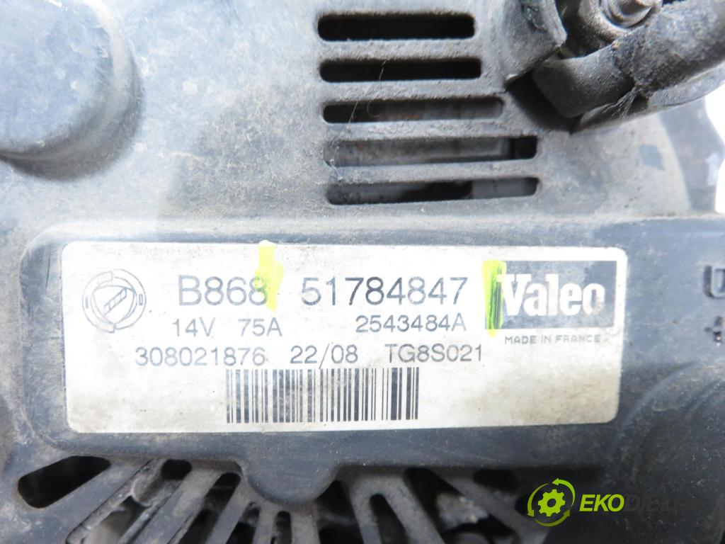 FIAT FIORINO nadwozie zamknięte / kombi (225_) FURGON 2008 55,00 1.3 D Multijet 1248,00 Alternátor 51784847 (Alternátor)