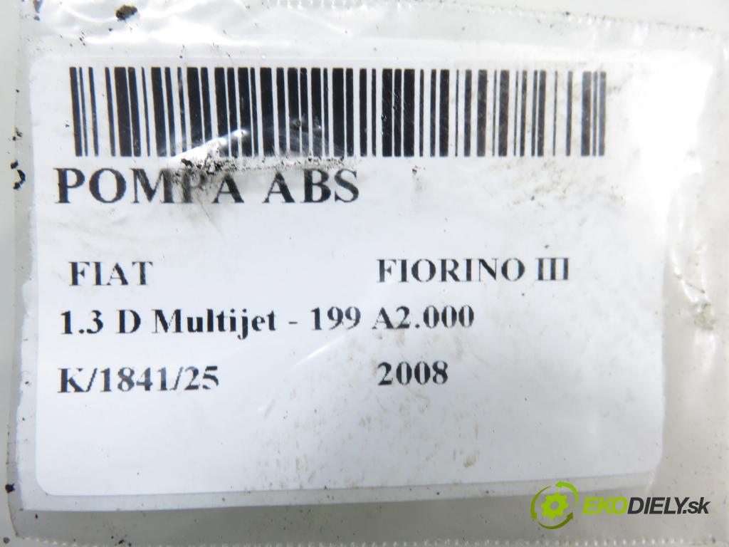 FIAT FIORINO nadwozie zamknięte / kombi (225_) FURGON 2008 55,00 1.3 D Multijet 1248,00 Pumpa ABS 0265800662 ; 0265231997 ; 51801321 (Pumpa ABS)