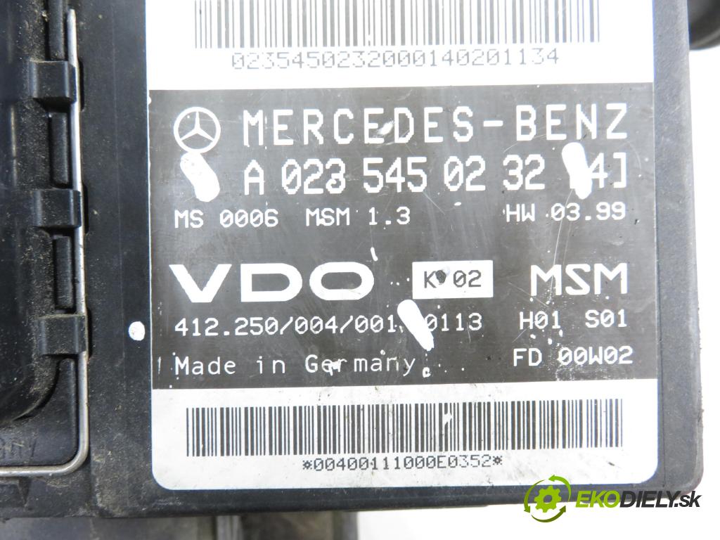 MERCEDES-BENZ KLASA A (W168) HB 2000 75,00 1.6 102 A 160  M 166.960 1598,00 Riadiaca jednotka Motor A0235450232 ; 412250004001