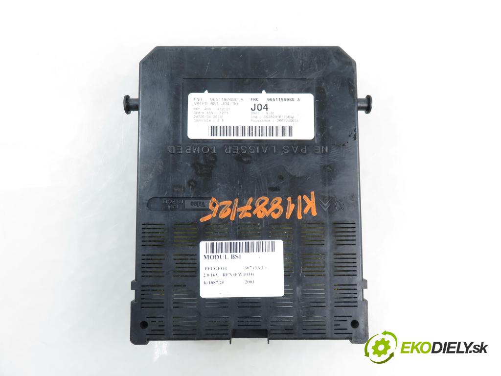 PEUGEOT 307 (3A/C) HB 2003 100,00 2.0 16V - RFN (EW10J4) 1997,00 MODUL BSI 9651197680A ; 9651196980A