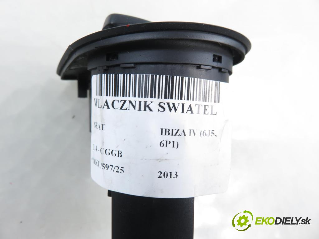 SEAT IBIZA IV (6J5, 6P1) HB 2013 63,00 1.4 - CGGB 1390,00 prepínač svetlá 6J2941531Q ; 6J0919094