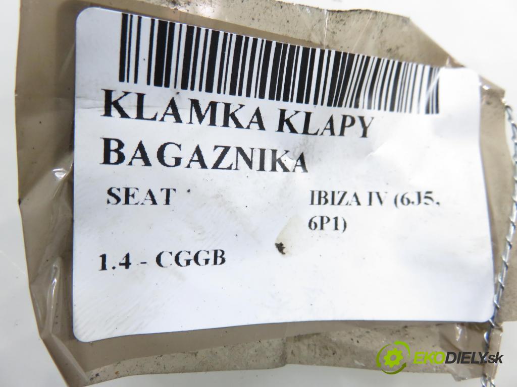 SEAT IBIZA IV (6J5, 6P1) HB 2013 63,00 1.4 - CGGB 1390,00 Kľučka dverí kufor 6J4827565B ; 6J4827565C