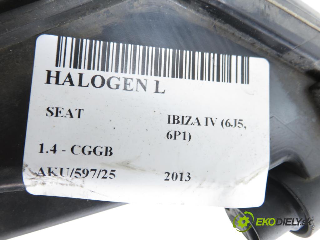 SEAT IBIZA IV (6J5, 6P1) HB 2013 63,00 1.4 - CGGB 1390,00 Hmlové svetlo, hmlovka L 6J9941701A