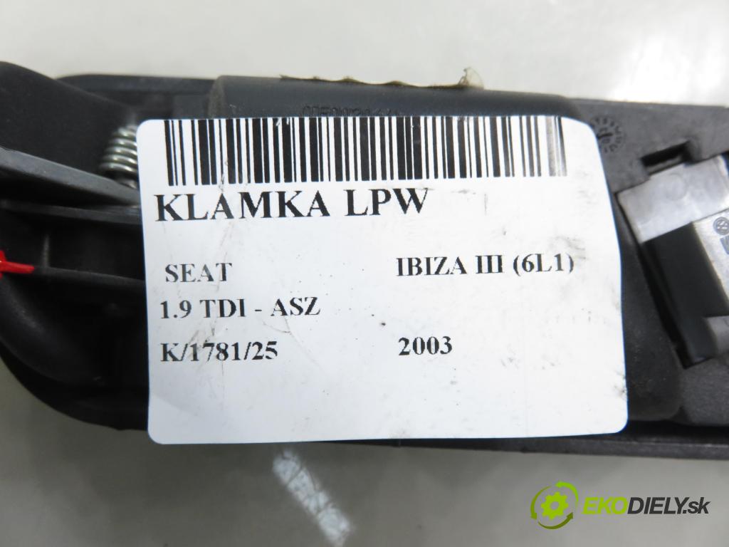 SEAT IBIZA III (6L1) HB 2003 96,00 1.9 TDI PD 130 - ASZ 1896,00 Kľučka LPW 