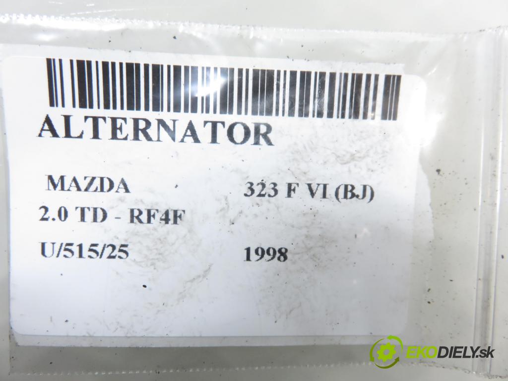 MAZDA 323 F VI (BJ) HB 1998 66,00 2.0 DITD 90 - RF4F 1998,00 Alternátor A2TB1298 (Alternátor)