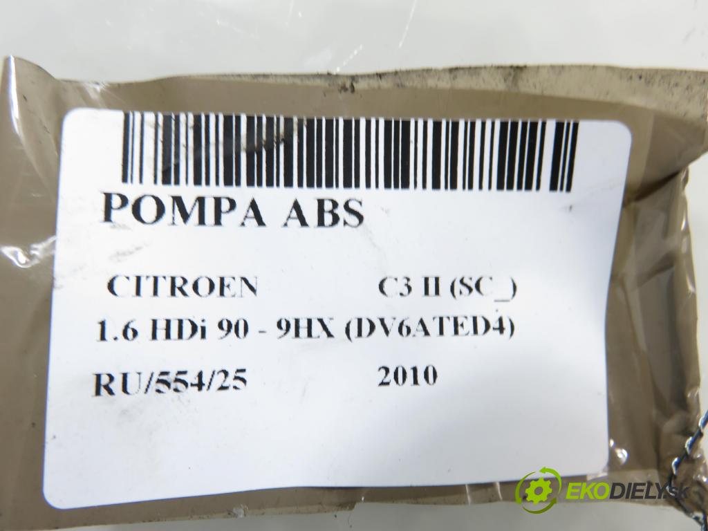 CITROEN C3 II (SC_) HB 2010 0,00 1.6 HDi 90 - 9HX (DV6ATED4) 1560,00 Pumpa ABS 10097011673 ; 9666392580 ; 28570075043 (Pumpa ABS)