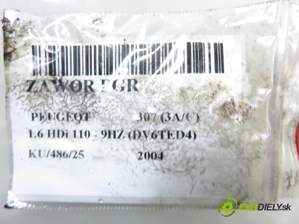 PEUGEOT 307 (3A/C) HB 2004 80,00 1.6 HDi 110 1560,00 VENTIL: EGR 9649358780 ; 215975181