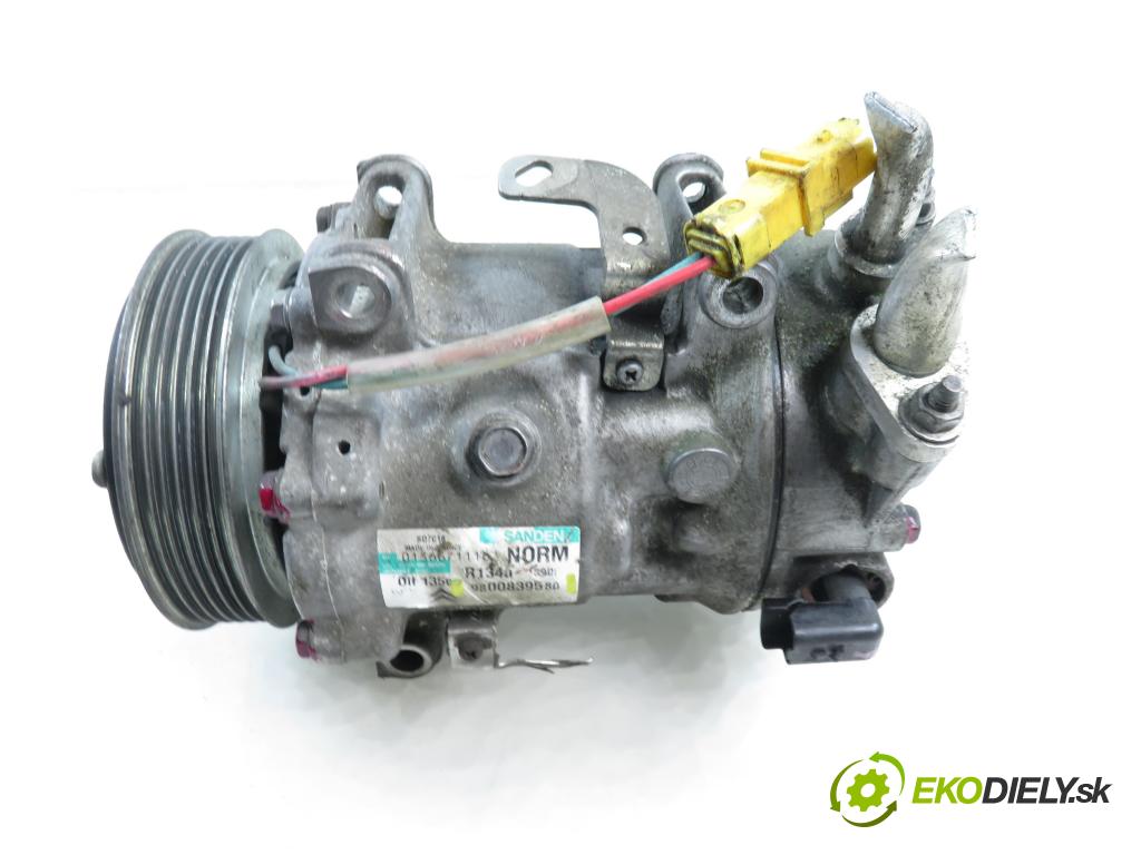 CITROEN C3 II (SC_) HB 2010 0,00 1.6 HDi 90 - 9HX (DV6ATED4) 1560,00 KOMPRESOR: klimatizácie 9800839580 (Kompresor klimatizácie)