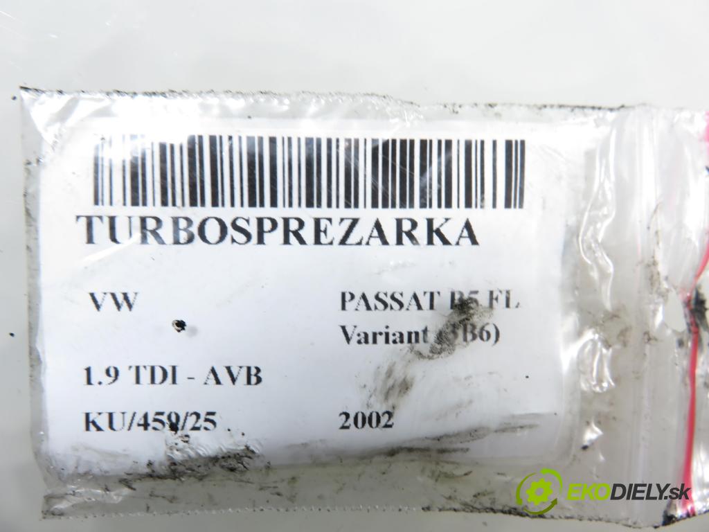 VW PASSAT B5.5 Variant (3B6) KOMBI 2002 74,00 1.9 TDI PD 101 - AVB 1896,00 Turbodúchadlo 028145702R (Turbodúchadlo (kompletné))
