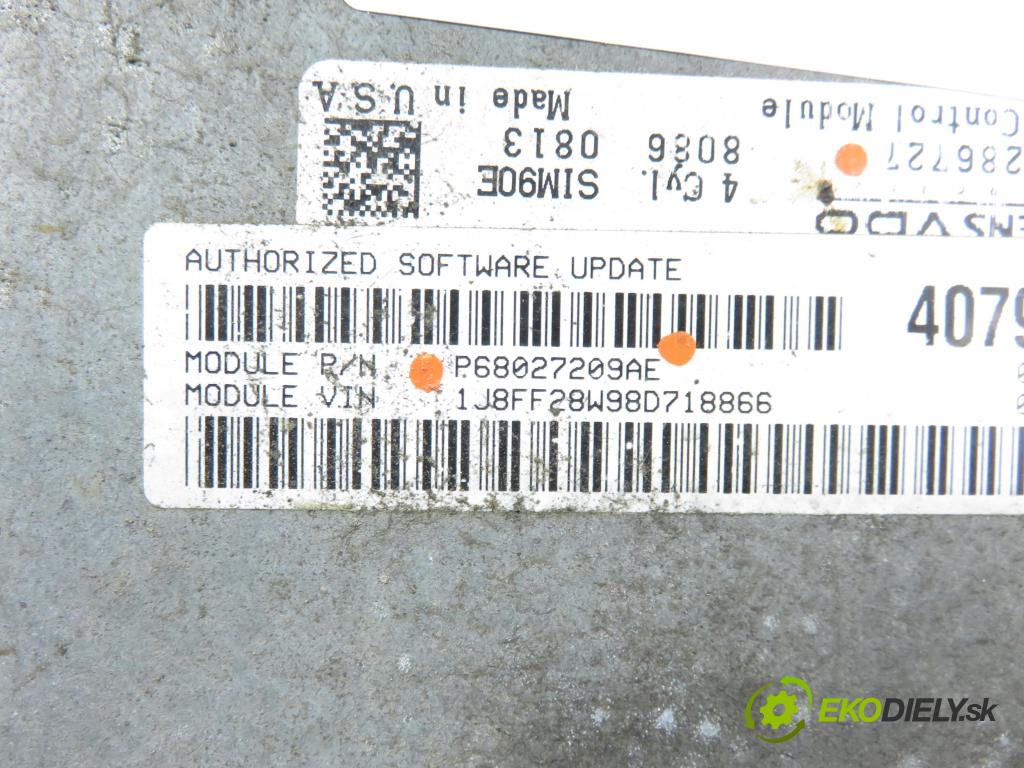 JEEP PATRIOT (MK74) SUV 2008 125,00 2.4 4x4 - 170 DOHC 16V Dual VVT (ED3) 2360,00 Riadiaca jednotka Motor P68027209AE ; A2C53286727