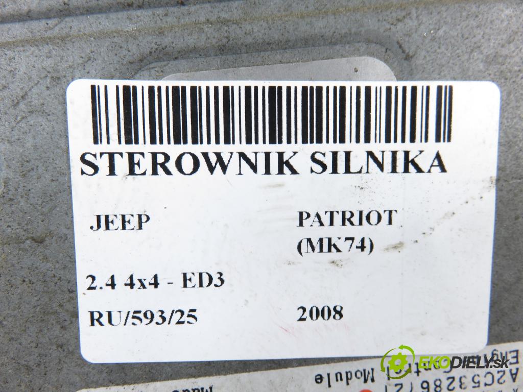 JEEP PATRIOT (MK74) SUV 2008 125,00 2.4 4x4 - 170 DOHC 16V Dual VVT (ED3) 2360,00 Riadiaca jednotka Motor P68027209AE ; A2C53286727