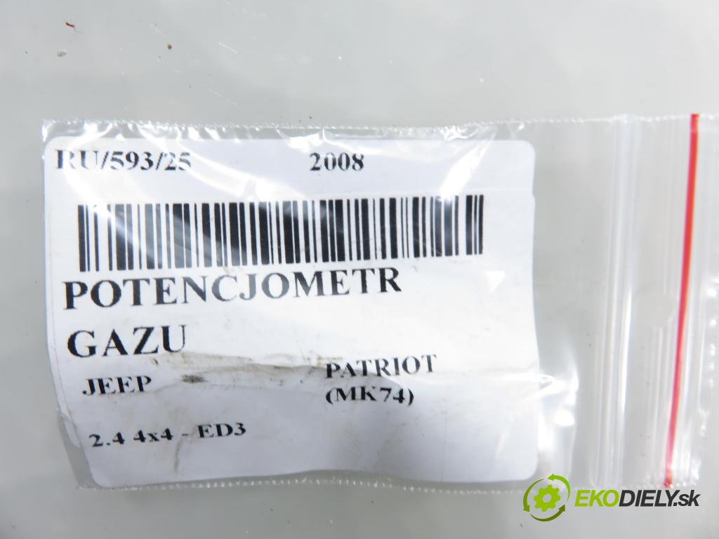 JEEP PATRIOT (MK74) SUV 2008 125,00 2.4 4x4 - 170 DOHC 16V Dual VVT (ED3) 2360,00 Potenciometer plynu 04891585AB (Potenciometer plynového pedálu)