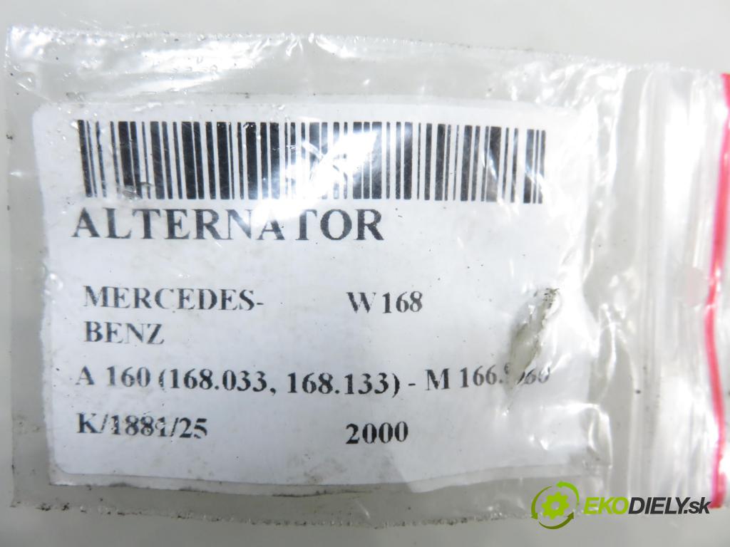 MERCEDES-BENZ KLASA A (W168) HB 2000 75,00 1.6 102 A 160 M 166.960 1598,00 Alternátor 0111545602 (Alternátor)