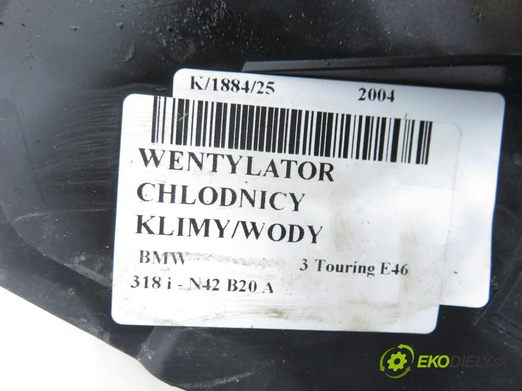 BMW 3 Touring (E46) KOMBI 2004 110,00 2.0 318 i - N42 B20 A 1995,00 Ventilátor chladič klíma/voda 0130303937 ; 6922670