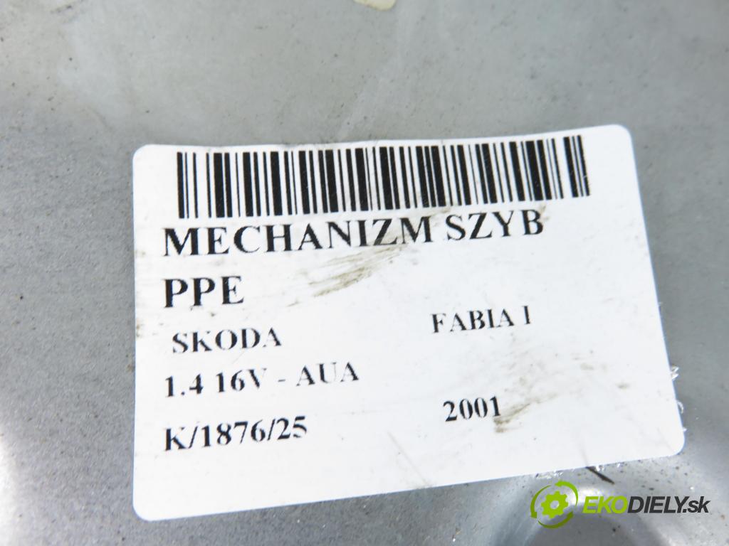 SKODA FABIA I (6Y2) HB 2001 55,00 1.4 16V - AUA 1390,00 Mechanizmus okien 6Y00837756C ; 6Q1959802