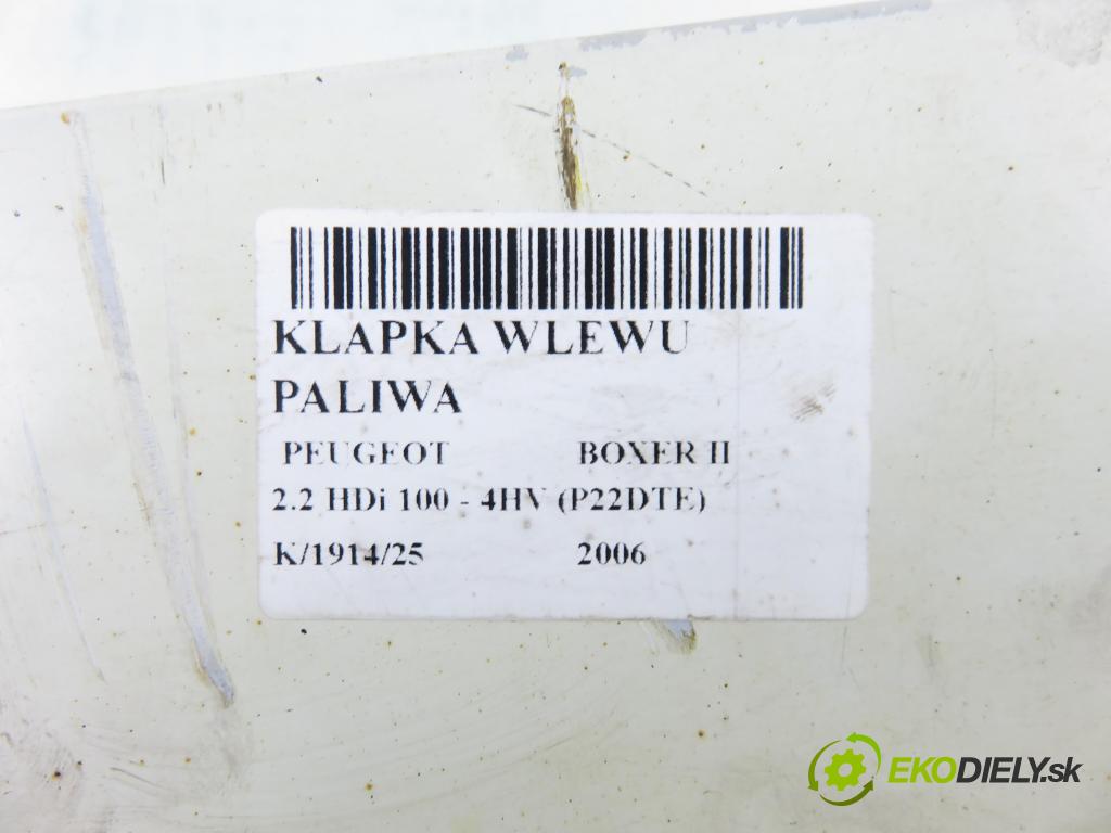 PEUGEOT BOXER Skrzynia FURGON 2006 74,00 2.2 HDi 100 - 4HV (P22DTE) 2198,00 Dvierka nádrže paliva  (Kľučka dverí ostatné)