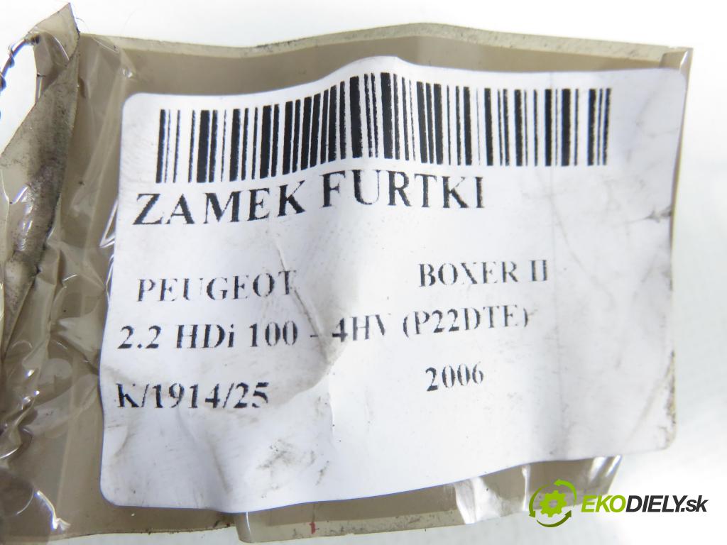 PEUGEOT BOXER Skrzynia FURGON 2006 74,00 2.2 HDi 100 - 4HV (P22DTE) 2198,00 zámok dvierka
