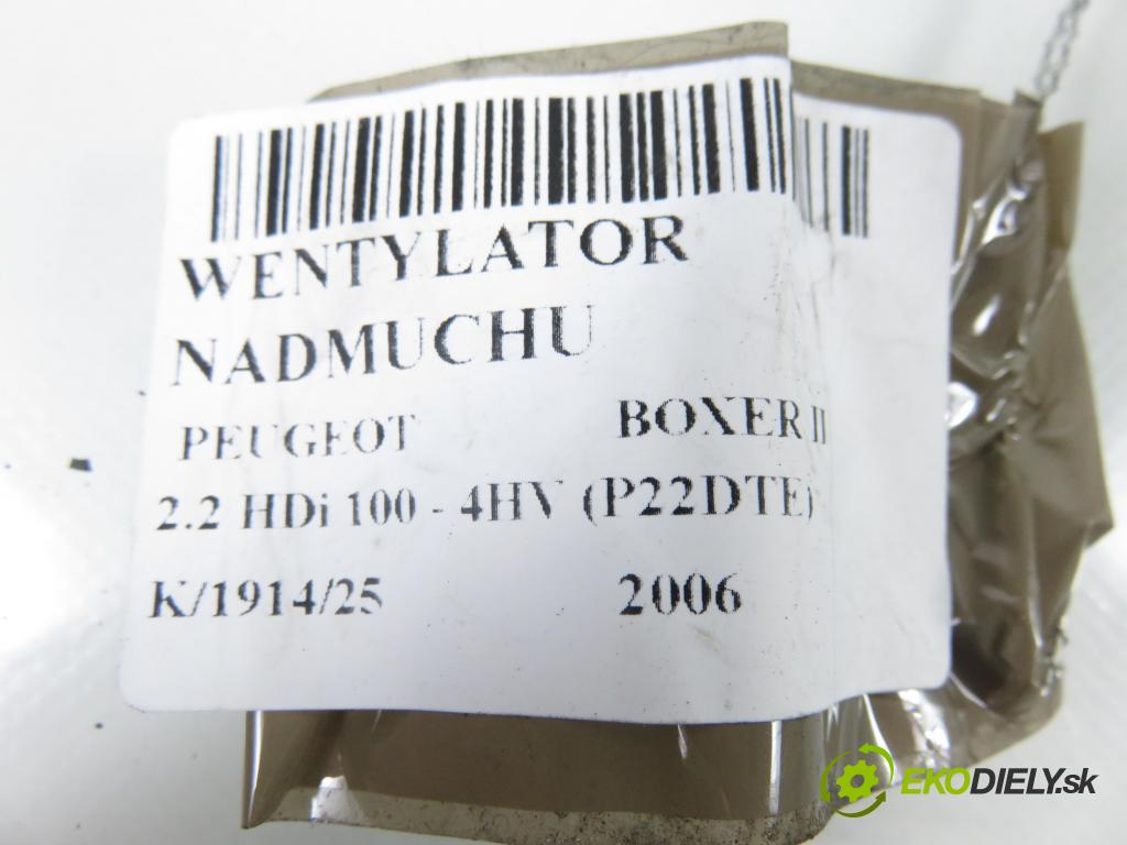 PEUGEOT BOXER Skrzynia FURGON 2006 74,00 2.2 HDi 100 - 4HV (P22DTE) 2198,00 Ventilátor vetráku 168330100