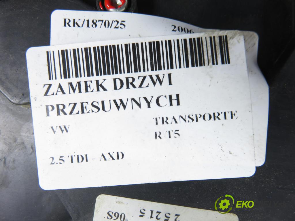 VW TRANSPORTER V Skrzynia (7HA, 7HH, 7EA, 7EH) FURGON 2006 96,00 2.5 TDI - AXD 2461,00 zámok Dvere posúvne 7H0843654BB