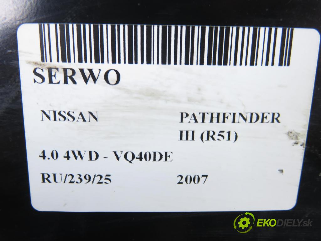 NISSAN PATHFINDER III (R51) TERENOWY 2007 198,00 4.0 4WD 269 - VQ40DE 3954,00 Posilovač 46007EA21A ; 26776700114 ; 26612501344 (Servočerpadlo)