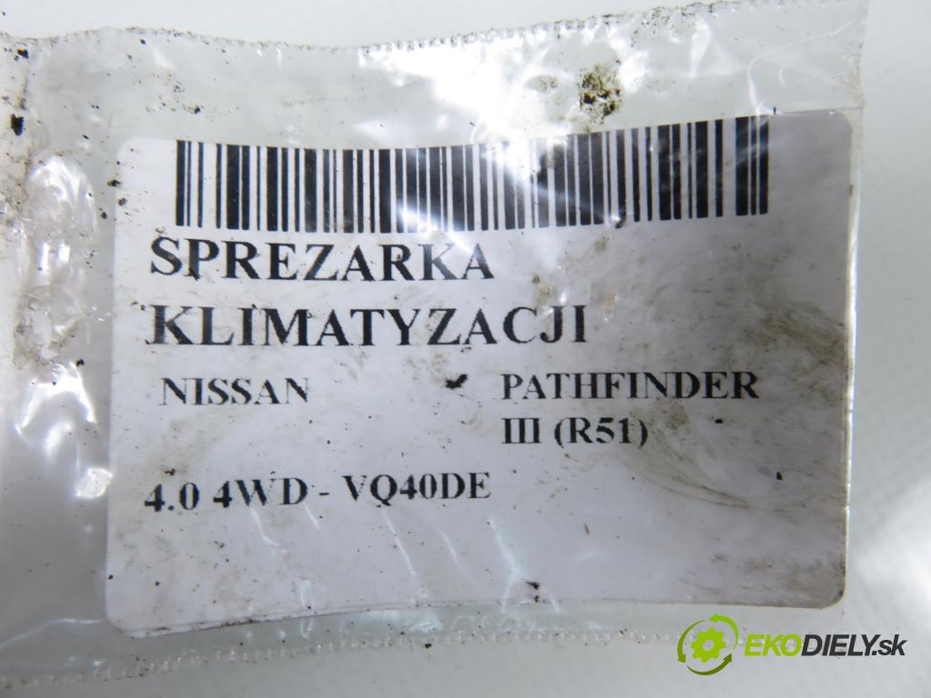 NISSAN PATHFINDER III (R51) TERENOWY 2007 198,00 4.0 4WD 269 - VQ40DE 3954,00 KOMPRESOR: klimatizace 92600EA200 ; 5060121090 (Kompresor klimatizace)
